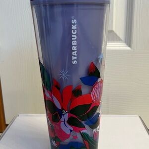 Starbucks 2023 Periwinkle Poinsettia Bouquet holiday cup